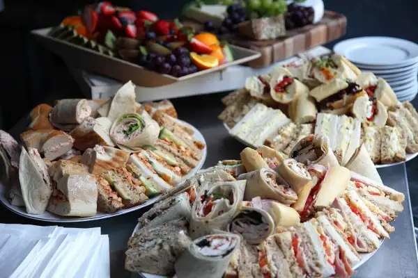 A sandwich buffet to show what to consider when planning a funeral.