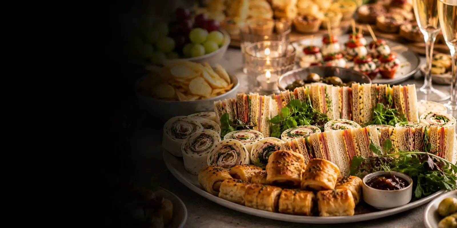 Sharing platters laid out on a table ready for guests