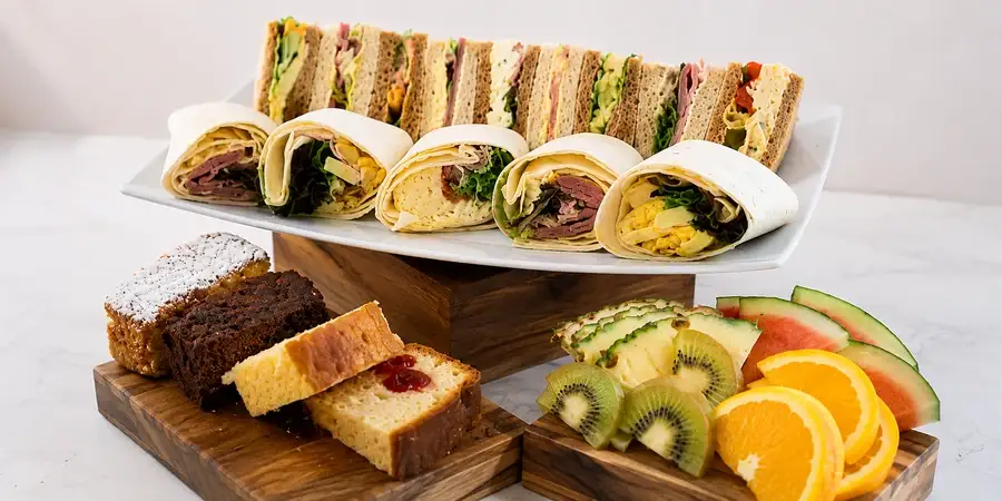 Buffet 4 — platters of sandwiches and wraps laid out for serving