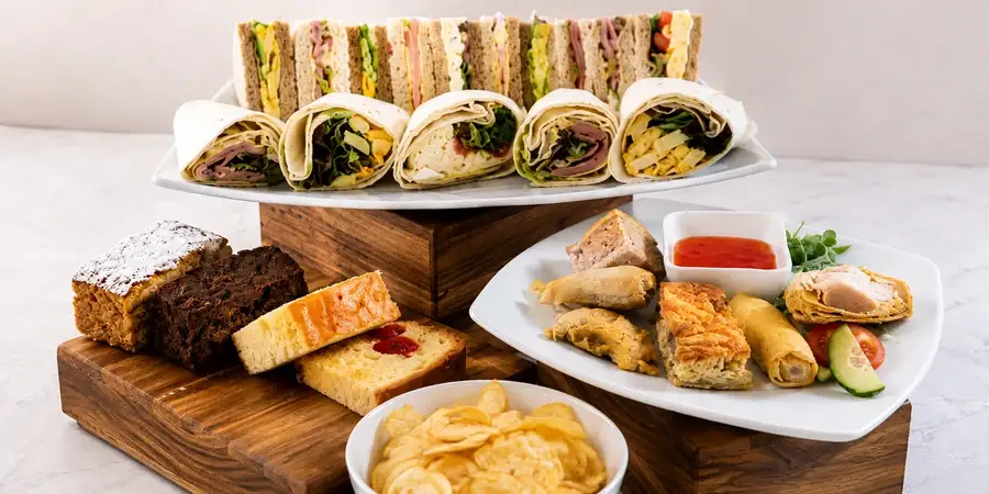 Buffet 7 — platters of sandwiches and wraps laid out for serving