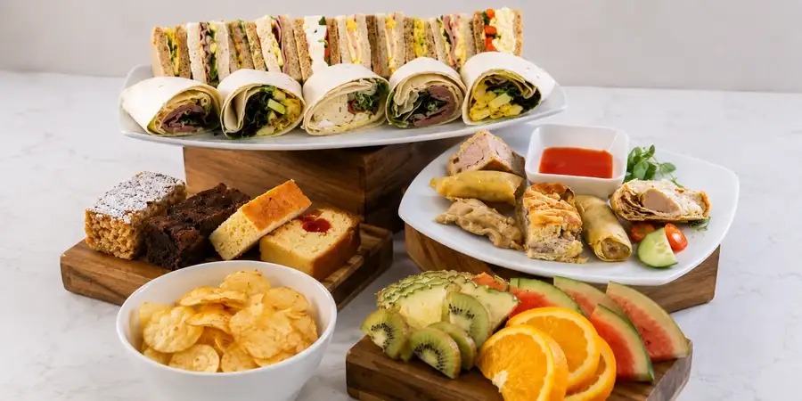 Buffet 8 — platters of sandwiches and wraps laid out for serving