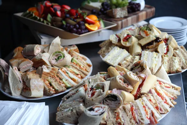 A sandwich buffet to show what to consider when planning a funeral.
